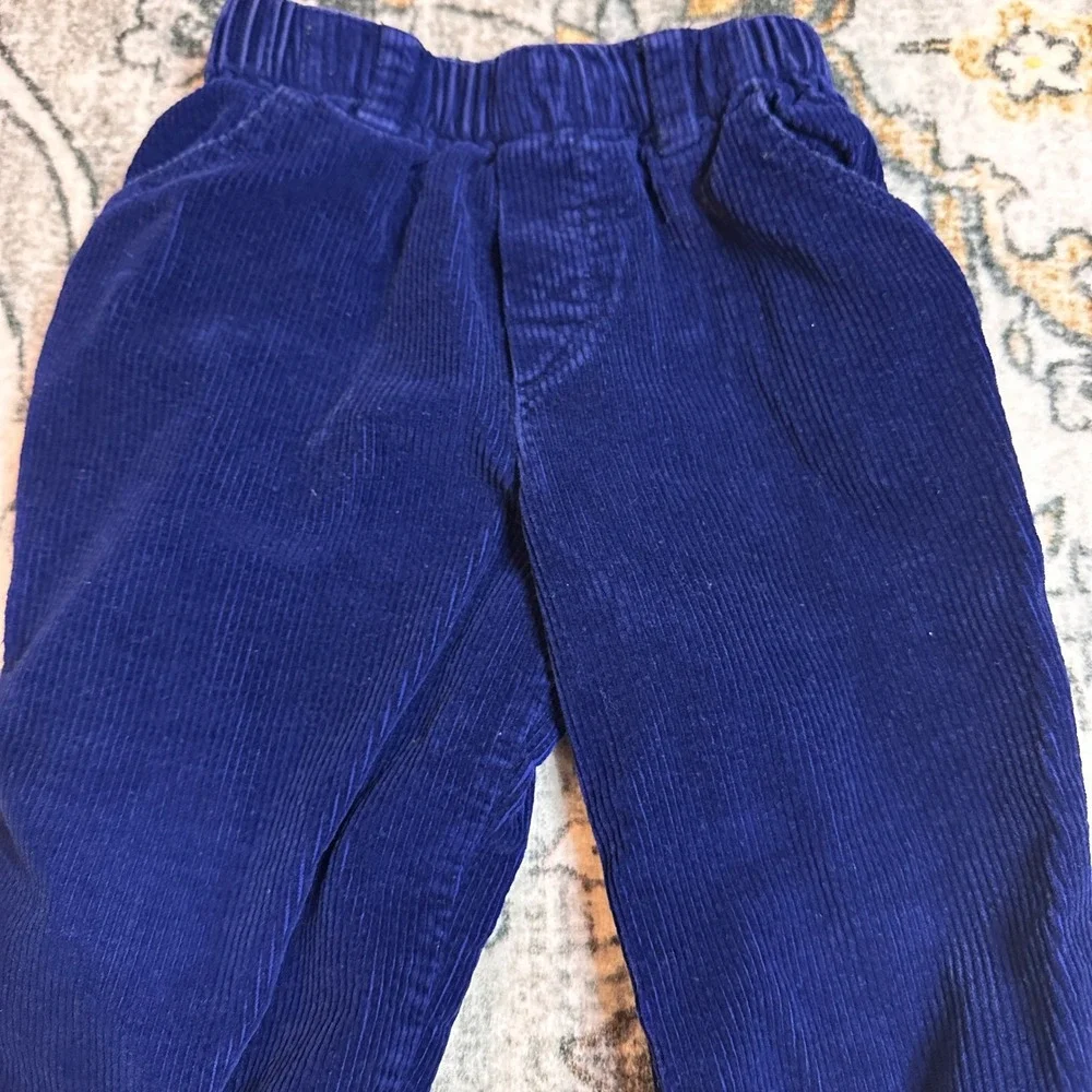 Vintage OshKosh Set Plaid Flannel Shirt & Blue Corduroy Pants 80s 90s Toddler 2T